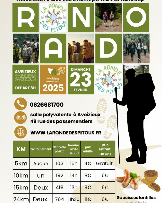 C’est Dimanche prochain!!! 
On vous attend nombreux sur les 4 parcours que nous proposons cette année. 
Mais vous pouvez aussi venir manger une crêpe ou boire une petite bière pour soutenir notre association. 
On croise les doigts pour que le 🌞 soit au rendez-vous!! On vous dit à Dimanche 😊😊
